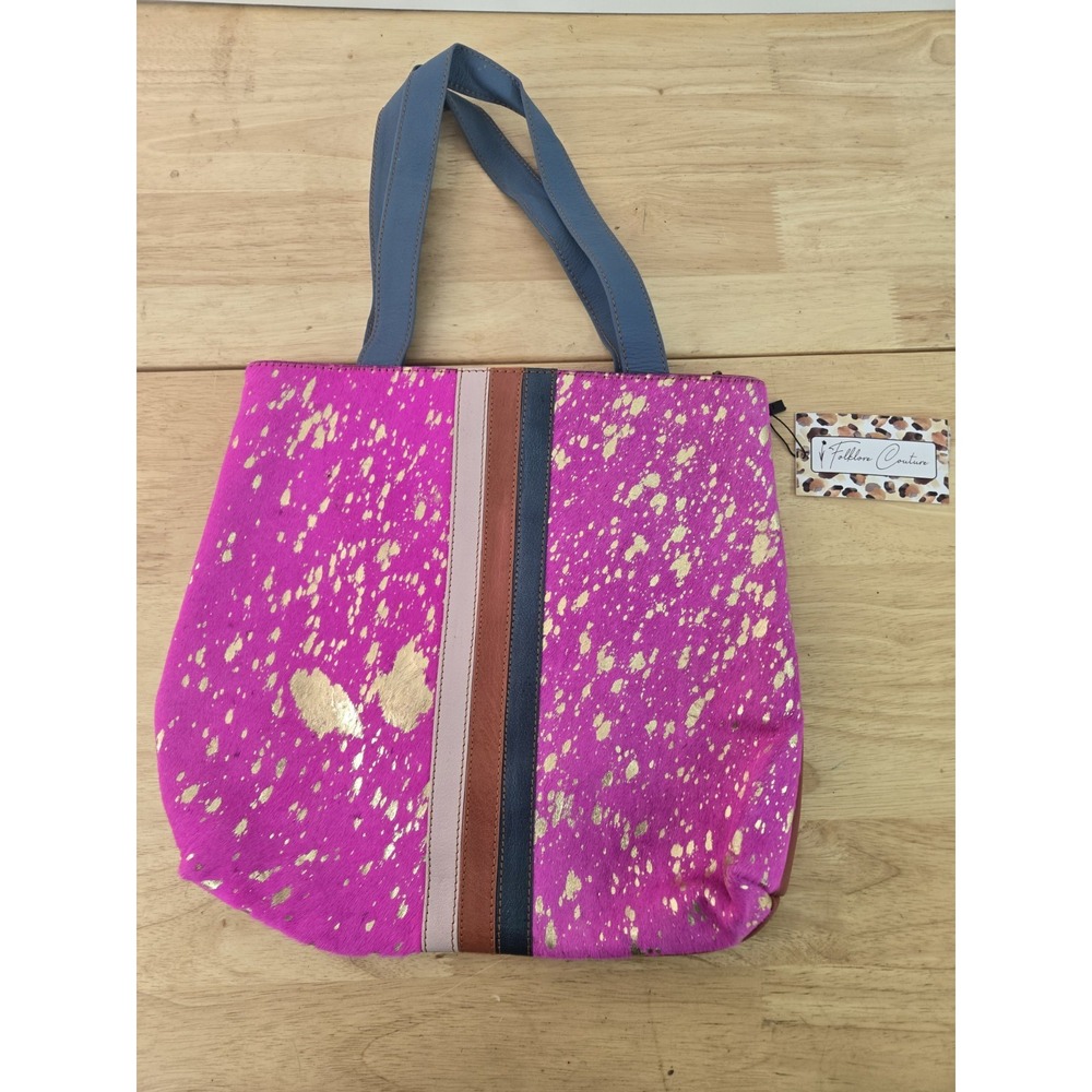 Folklore Couture Perry Leather Hair‎ On Hide Tote Bag Purse